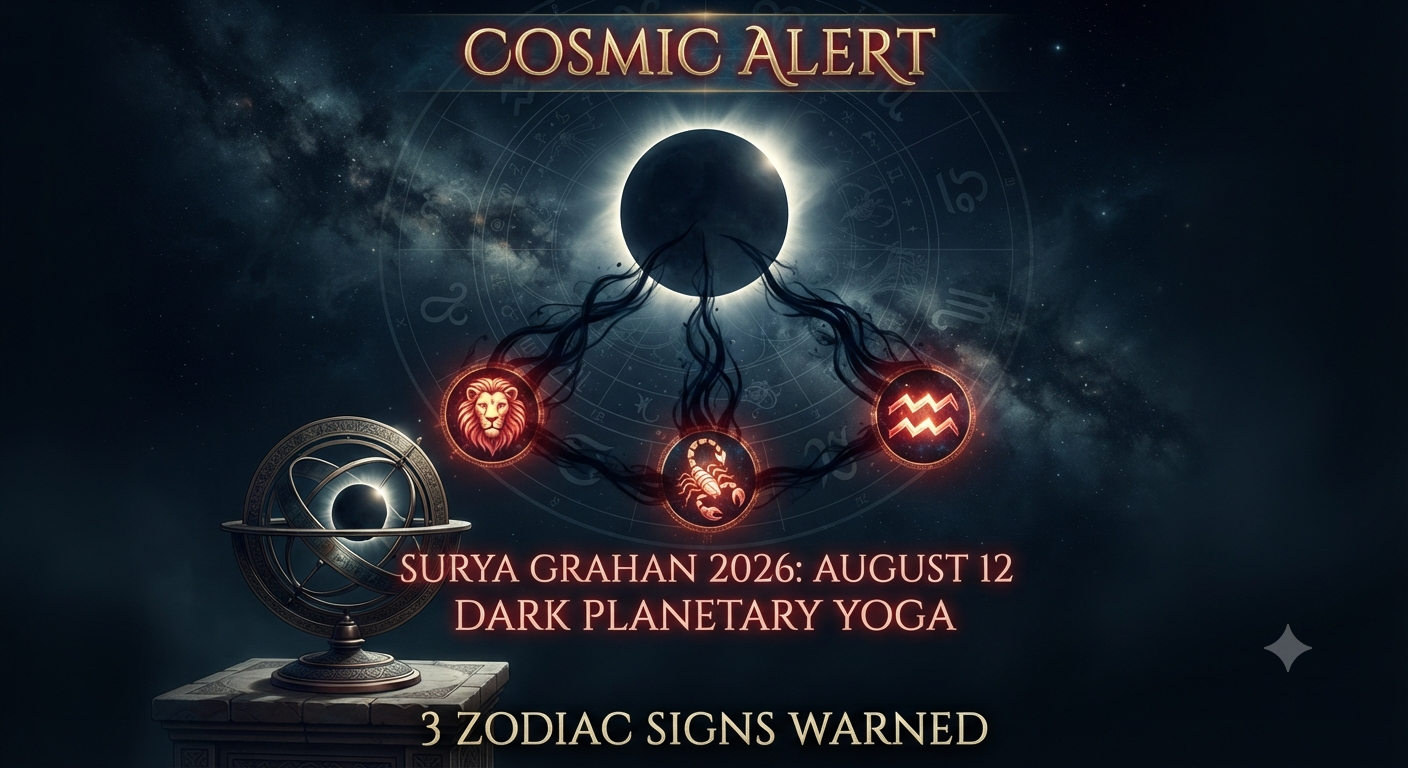 Cosmic Alert: Surya Grahan 2026 on August 12 Triggers Dark Planetary Yoga—3 Zodiac Signs Warned