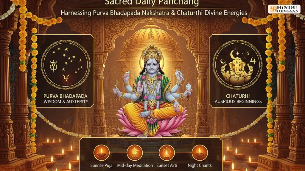 Sacred Daily Panchang: Harnessing Purva Bhadrapada Nakshatra & Chaturthi Divine Energies