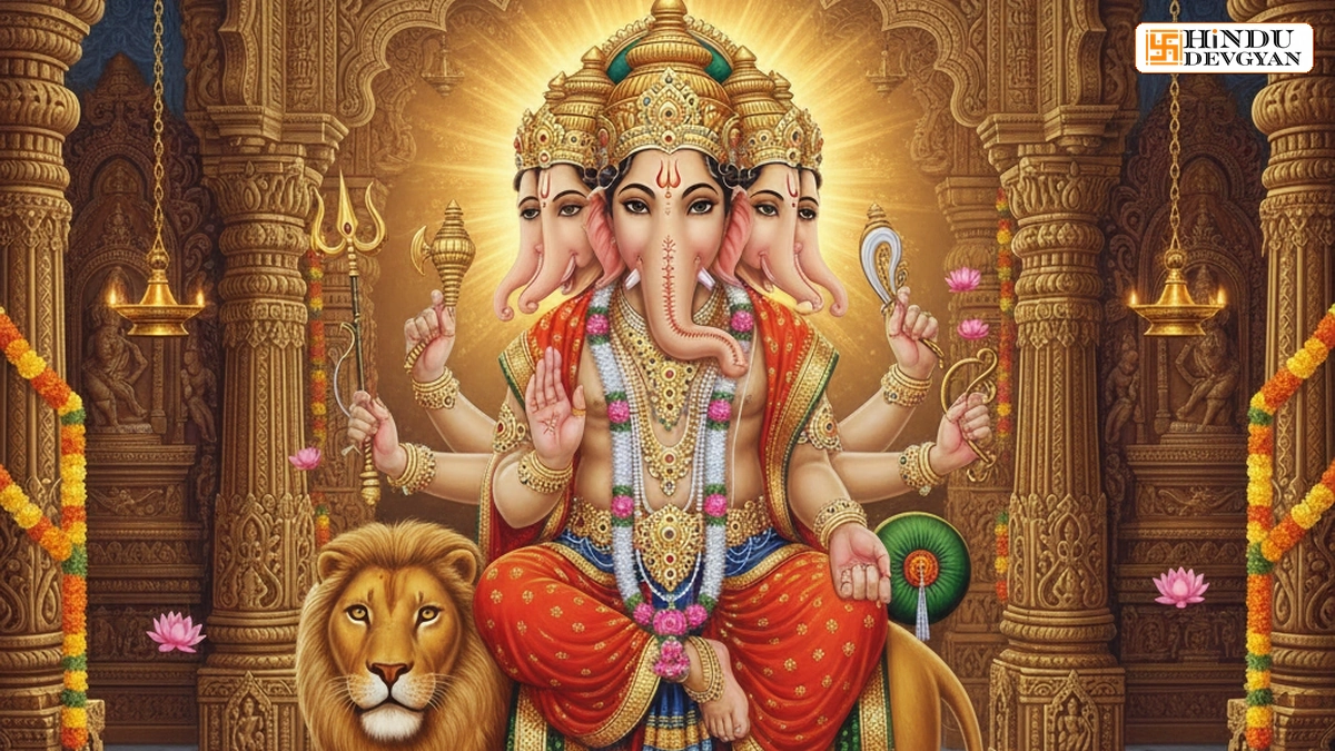 Five-faced Heramba Ganapati