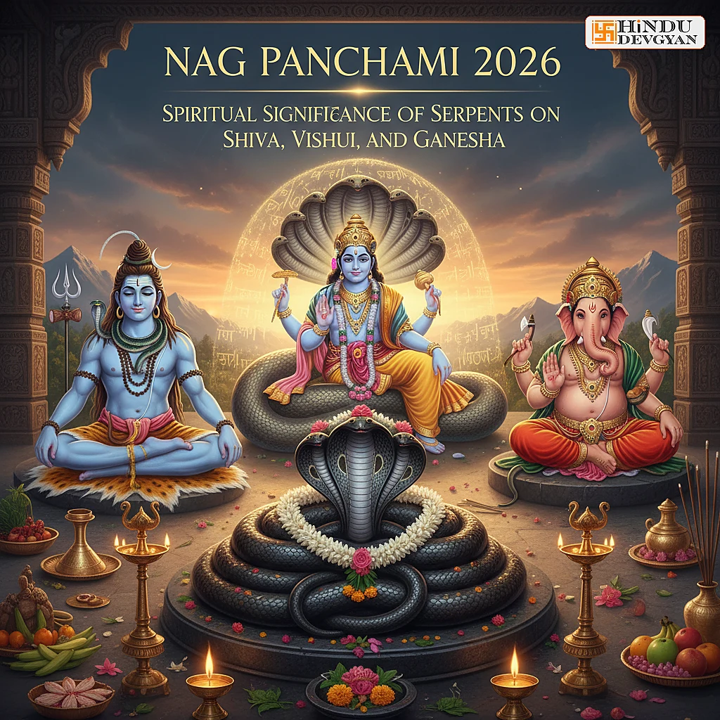 Nag Panchami 2026: Spiritual Significance of Serpents on Shiva, Vishnu, and Ganesha