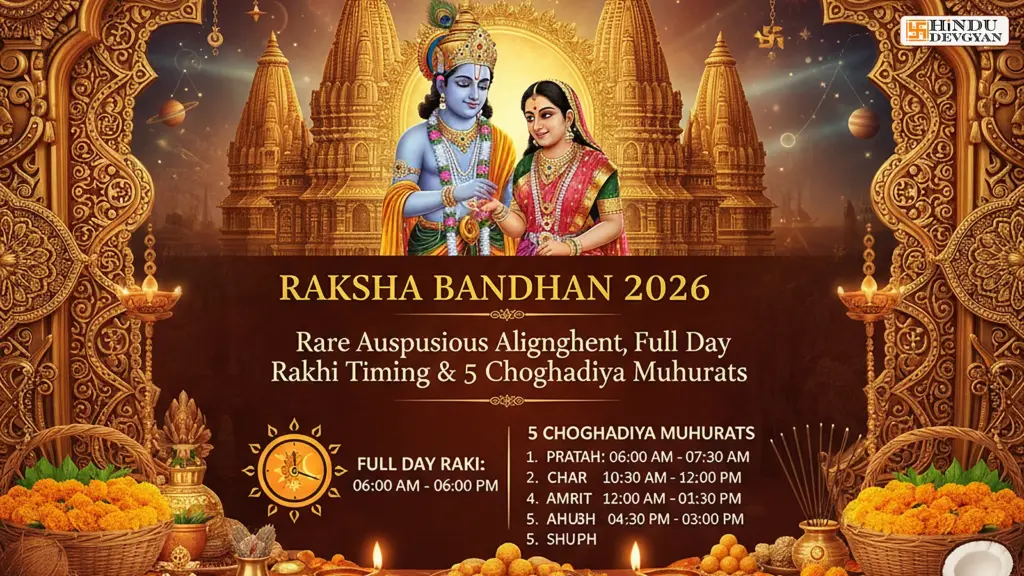 Raksha Bandhan 2026: Rare Auspicious Alignment, Full Day Rakhi Timing & 5 Choghadiya Muhurats