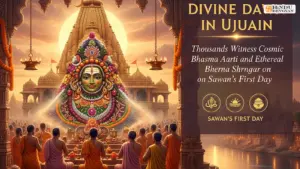 Divine Dawn in Ujjain: Thousands Witness Cosmic Bhasma Aarti and Ethereal Bhang Shringar on Sawan’s First Day