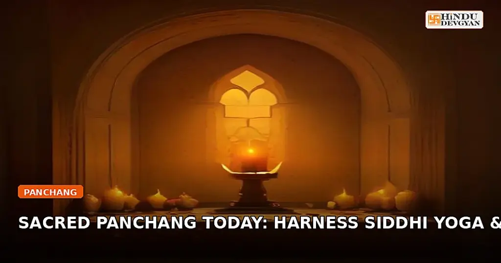 Traditional brass lamp and sacred calendar illustrating Today Panchang Shubh Muhurat on a stone altar