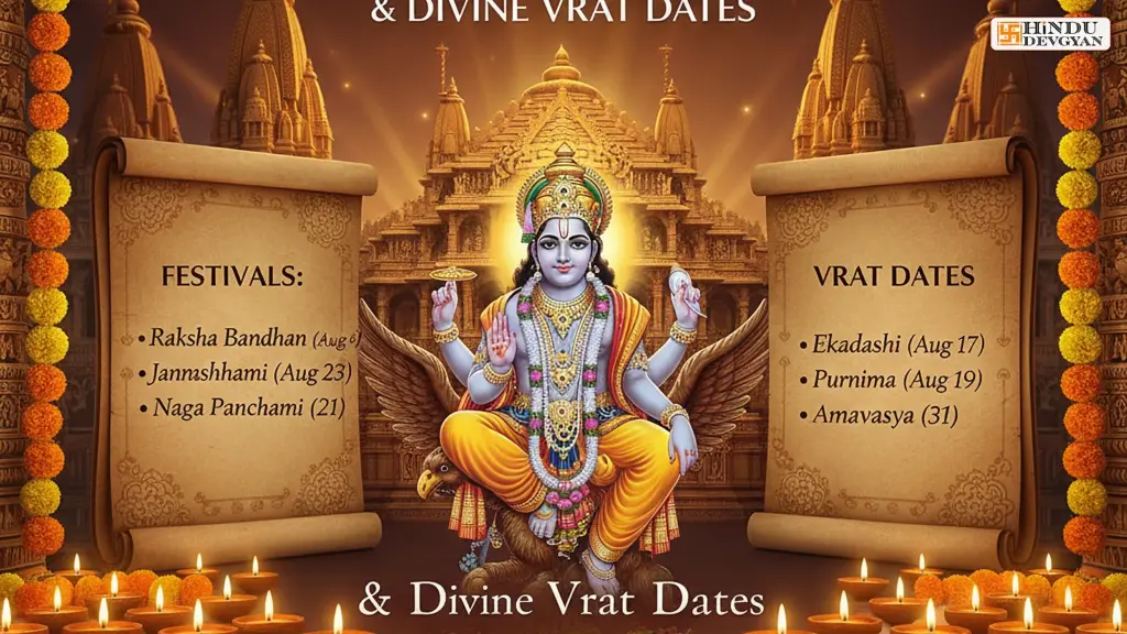 Sacred Calendar: Upcoming Hindu Festivals This Week (Aug 16–23, 2026) & Divine Vrat Dates