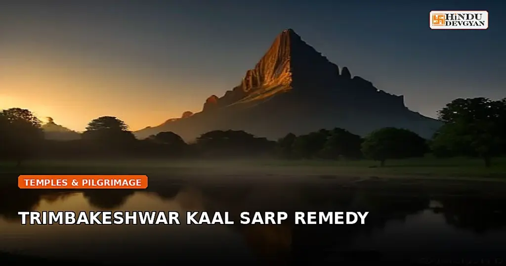 Ancient Trimbakeshwar Shiva Temple framed by Brahmagiri hills in Nashik