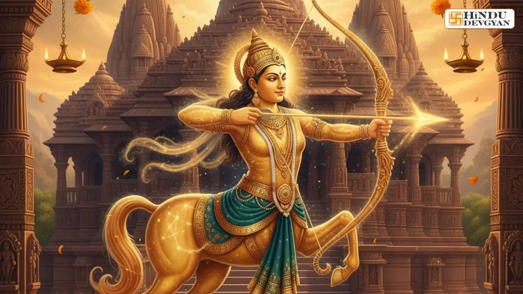 Sagittarius divine golden archer symbol
