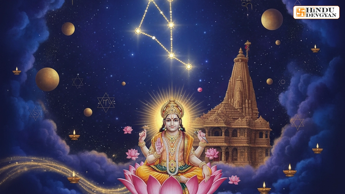 Scorpio constellation with celestial golden aura and planetary influences.